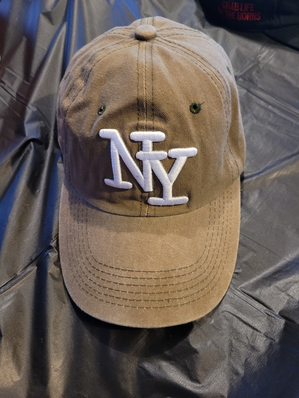 Embroidered NY Logo Baseball Cap - Khaki